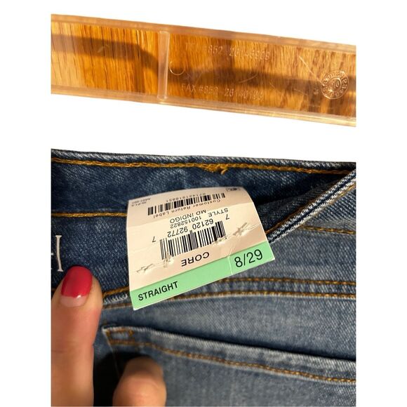 INC High Rise Core Denim Indigo Straight Jeans Women’s Size 8/29 NWT - Picture 8 of 10
